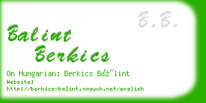 balint berkics business card